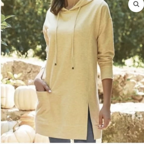 Sweaters - Soft Surroundings,Yellow Hooded Sweater,Size M